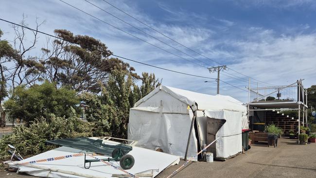 A shed at the site of a serious incident at O’Sullivan Beach. Picture: Dasha Havrilenko