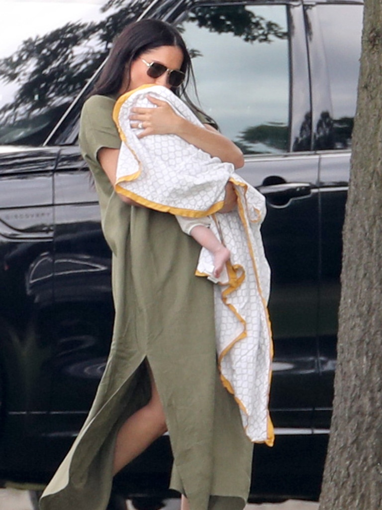 Meghan and Archie attended the polo to watch Harry play. Picture: Chris Jackson/Getty Images