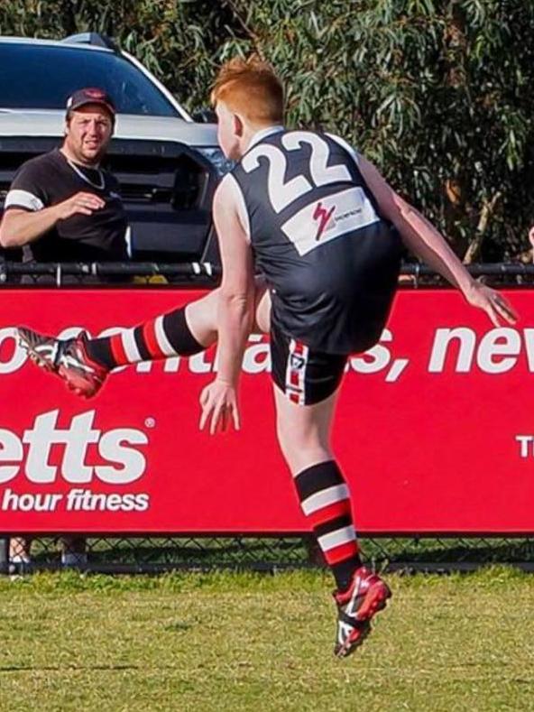 Tom boots a long-range goal. Picture: Supplied