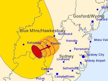 The Bureau of Meterology has issued a warning for the Blue Moutains and Sydney’s west with severe thunderstorms expected to hit on Sunday afternoon. 