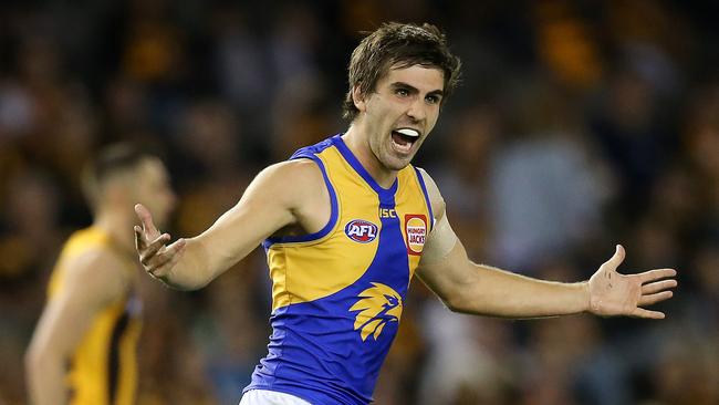 Several Victorian clubs are chasing West Coast’s Andrew Gaff. Picture: Michael Klein