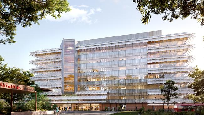 An artist's impression of Griffith University's 'new arrivals building' at the Nathan campus, south of Brisbane.