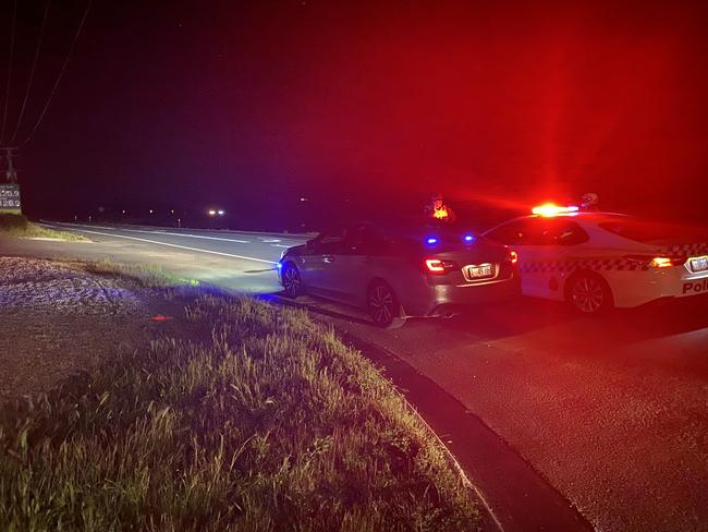 Southbound traffic was turned around at Dona Rd in Lauderdale  for several hours following a serious two-vehicle crash. Photo: JACK EVANS.