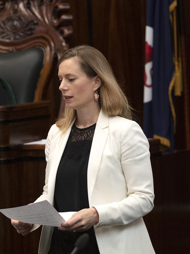 Labor leader Rebecca White led the charge during a sitting of state parliament, saying businesses have been refused the grant with no apparent grounds. Picture: Chris Kidd