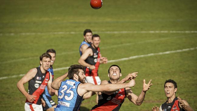 Sturt benefited from the return of ruckman Tom Read, playing his first league game since round 3 in the impressive win over West Adelaide. Picture: Mike Burton