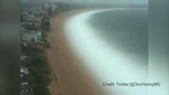 Huge swells batter Narrabeen beach