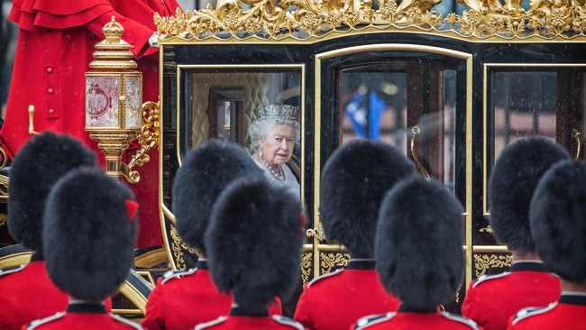 Heading for the Palace of Westminster for the state opening of parliament in 2016, aged 90. Picture: Jack Hill/The Times