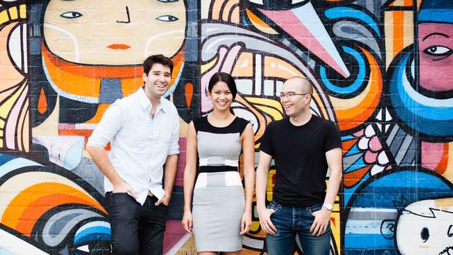 Canva co-founders Cliff Obrecht, Melanie Perkins and Cameron Adams. Source: Supplied