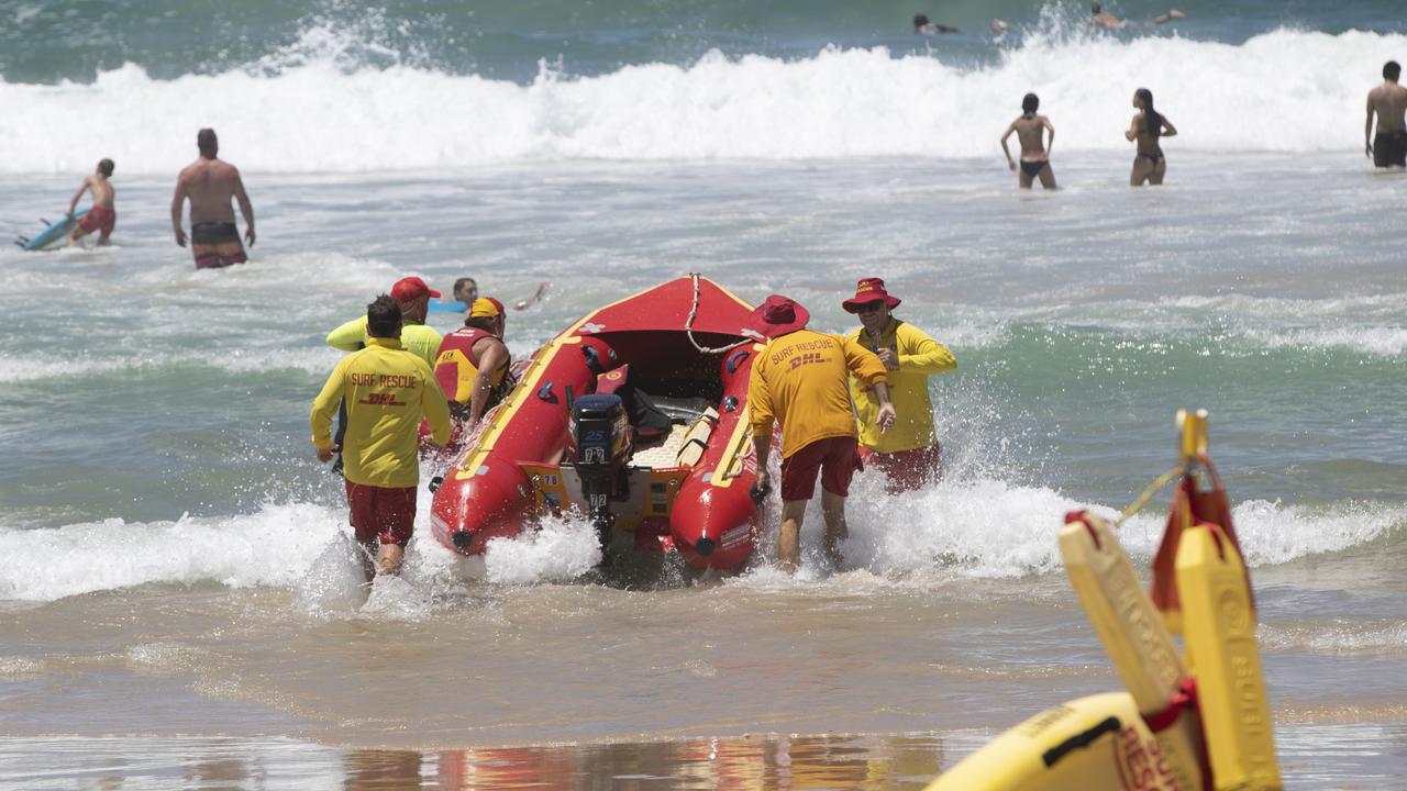 Lifesavers take to the water. Picture: Nigel Hallett.