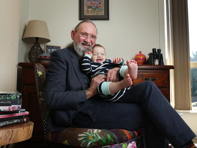 Gregory Smith with his son William at their home in Orange in country NSW. Picture: John Feder