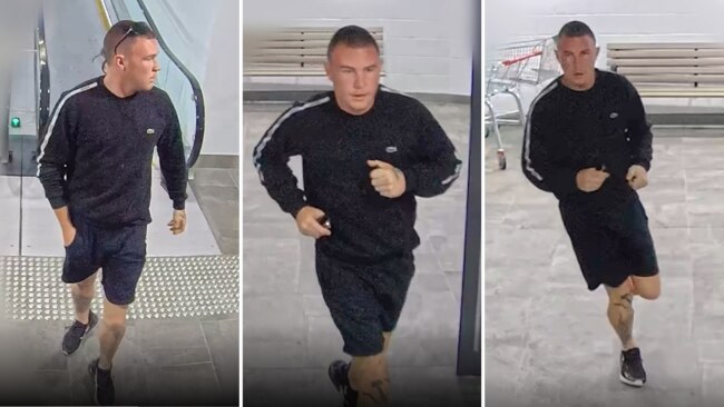 The footage allegedly shows Kyle Martin running within the Carindale Shopping Centre. Picture: QPS