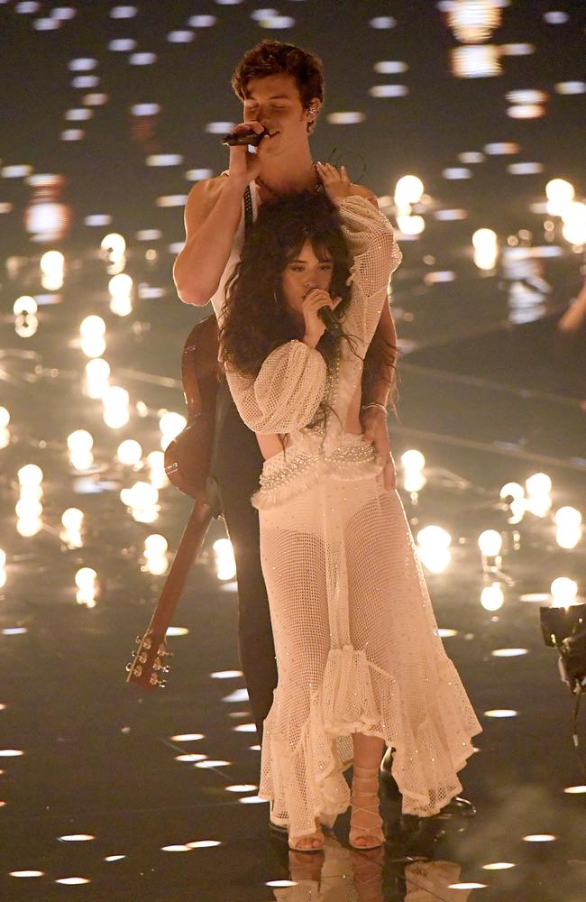 Shawn Mendes and Camila Cabello turned up the heat at the MTV Video Music Awards in August. Picture: Getty.