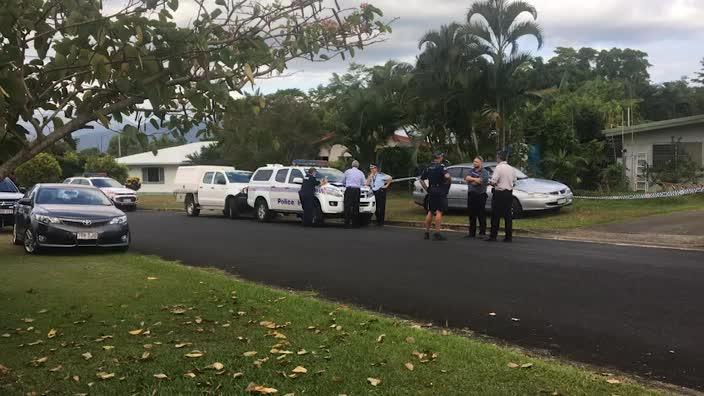 Police at the scene of an alleged fatal stabbing in Woree