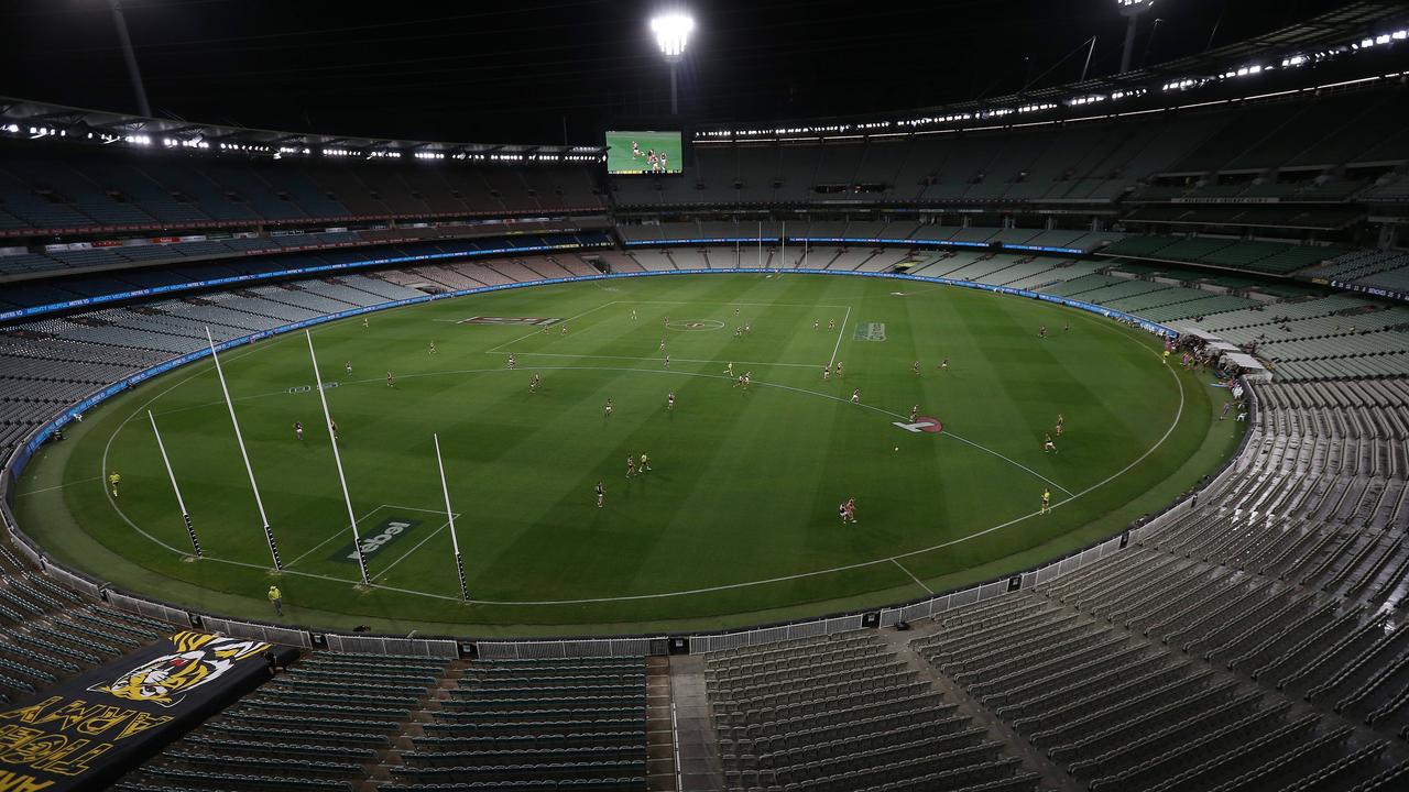 An empty MCG for the Richmond-Carlton clash in Round 1 last year. Picture: Michael Klein