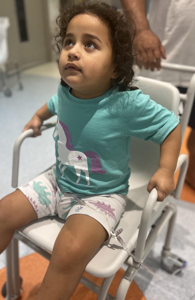 Ella is hospital receiving treatment. Photo: Contributed