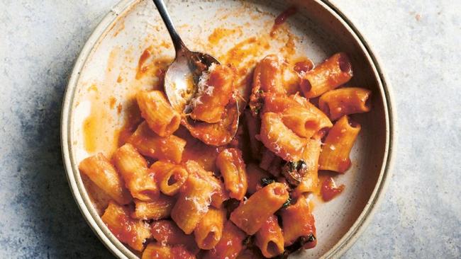 Master of pasta Andreas Papadakis makes the perfect rigatoni pomodoro.