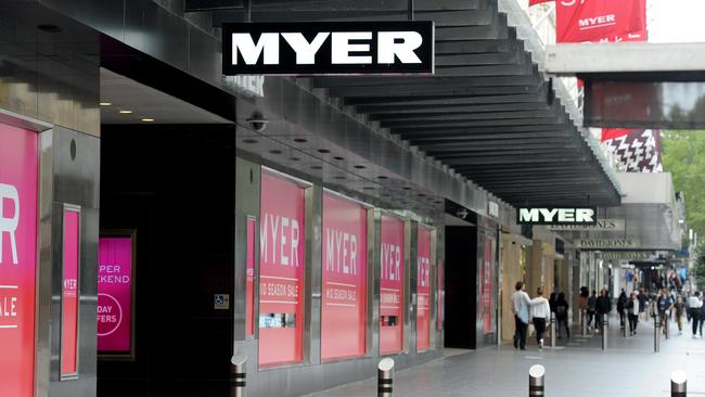 The normally bustling Bourke Street Mall is significantly quieter with many people staying home or avoiding large crowds. Picture: Andrew Henshaw