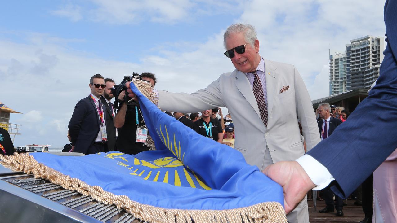 Prince Charles and Camilla at Kurrawa Surf Club for a meet and greet with Wales team members and unveiling a plaque with Mayor Tom Tate. Picture: Glenn Hampson