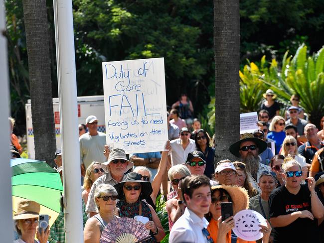 Almost a thousand protesters turned out at Parliament House for Darwin's third rally against crime. Pic: Pema Tamang Pakhrin