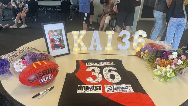 The Carrum Downs Junior Football Club pay tribute after the death of Under 17s player Kai McDonald. Picture: Supplied