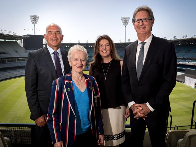 Steven Smith (right) is emerging as a board candidate at Melbourne. Picture: Jake Nowakowski