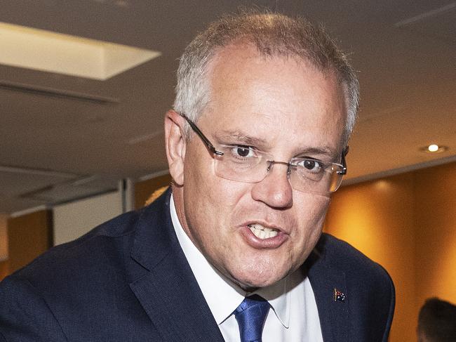 Scott Morrison arrives to speak at a luncheon at EY in Melbourne, Australia, Tuesday, March 12, 2019. (AAP Image/Daniel Pockett) NO ARCHIVING