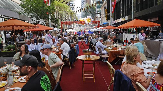 The Long Lunch event in George Street was a massive hit in December. Picture: Richard Dobson