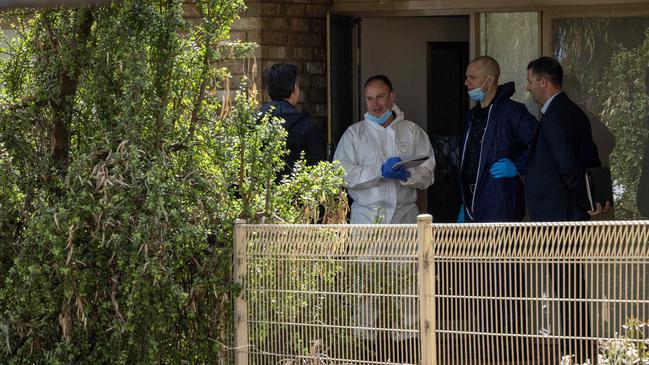 Detectives at the scene of an unexplained death in Felixstow. Picture: NCA NewsWire/Emma Brasier