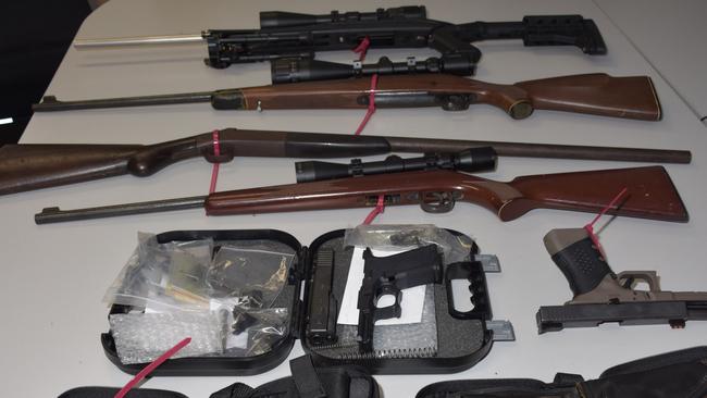 Illegal firearms seized at Whyalla address. Picture: SA Police