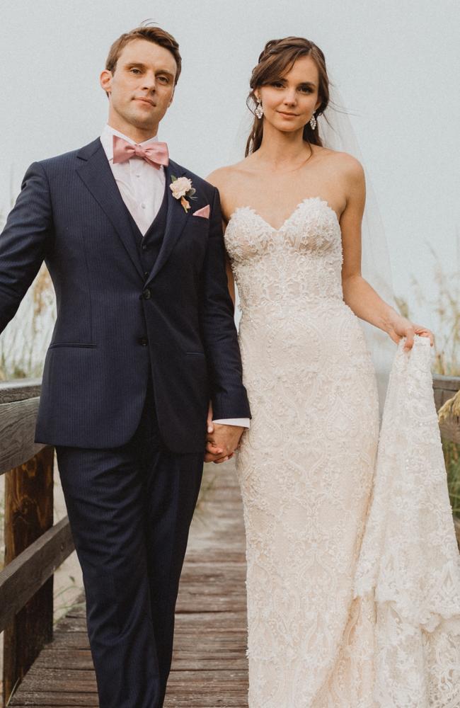 The pair married in a secret beach ceremony. Picture: She Exposure