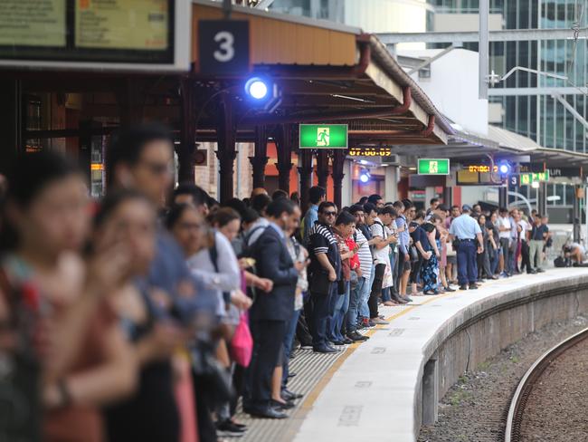 Platforms filled up with commuters on the rush home only weeks ago. Picture: John Grainger