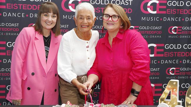 Eisteddfod producer Prue Wilson, patron Judith Ferber OAM and GM Nicci Wilson at the opening day of the 2022 Eisteddfod. Photo: Tertius Pickard