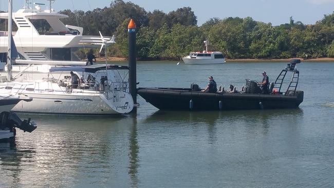 Police prepare to tow 'The Solay' after it was allegedly involved in a drug bust. Photo: Jack Houghton