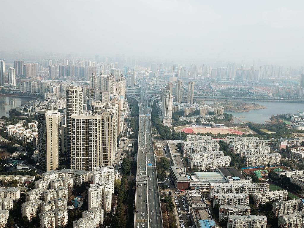 An aerial view of Wuhan city on January 28. In order to curb the spread of the new crown pneumonia COVID-19 disease, the Chinese government closed the city for 76 days in January, 2020. Picture: Lintao Zhang