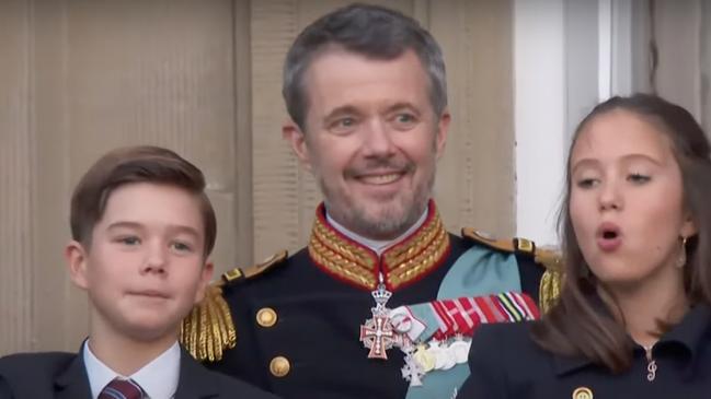 King Frederik beamed alongside his twins.