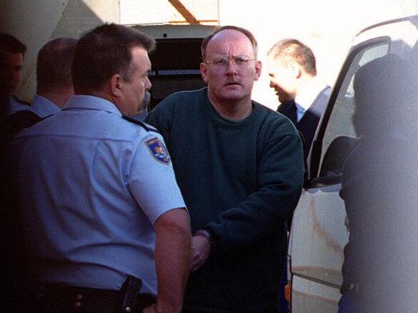 David Eastman in his prison uniform before he was acquitted in December 2018 of murdering top AFP cop Colin Winchester.