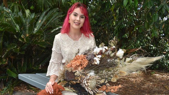 Blooming Bespoke owner Emma Stegman has launched her own business selling unique bouquets of dried blooms. Picture: Rhylea Millar