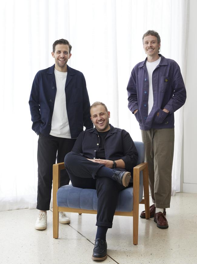 Anthony Zaccaria, Alex Zaccaria and Nick Humphreys - the founders of Linktree. Picture: Sarah Chavdaroska