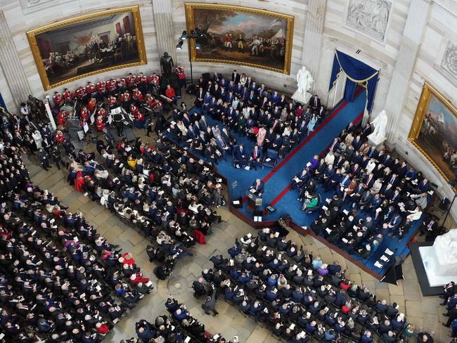 An aerial view of the Rotunda as US President Donald Trump speaks. Picture: AFP