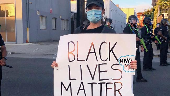 Melbourne-born actor Kate Neilson protesting in LA.