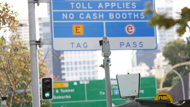 A speed camera located at the entrance of the Eastern Distributor in Darlinghurst. Picture: Christian Gilles