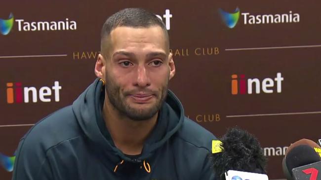 Josh Gibson's emotional farewell press conference.