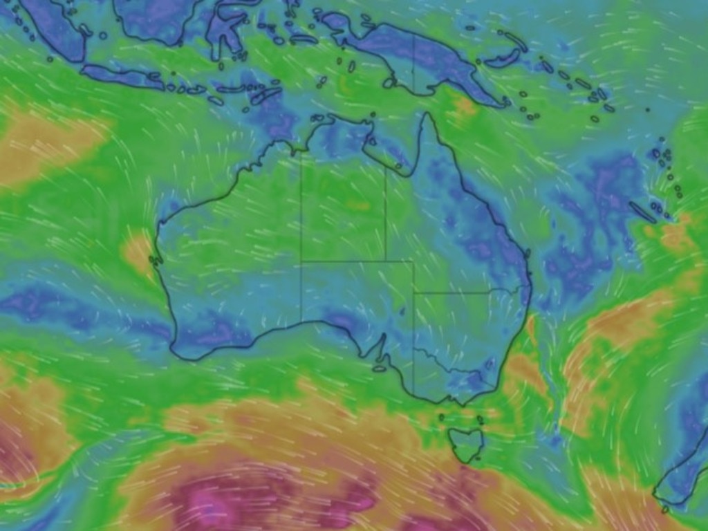 Australians are in for more wet weather. Picture: Windy.com.