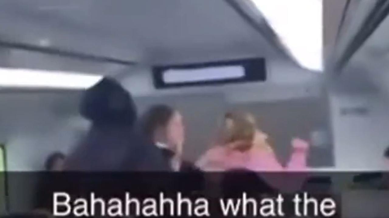 Passengers filmed the incident and posted it to social media. Picture: 7 News