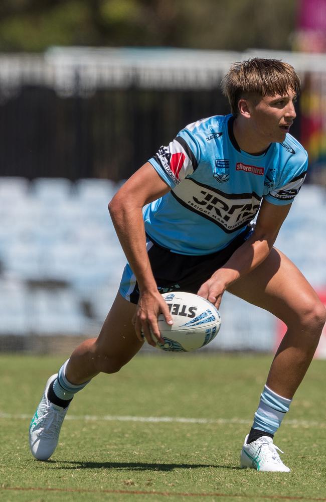 Will Saunders, the PBC SHS past student, playing the Sharks. Picture: Adam Wrightson Photography.