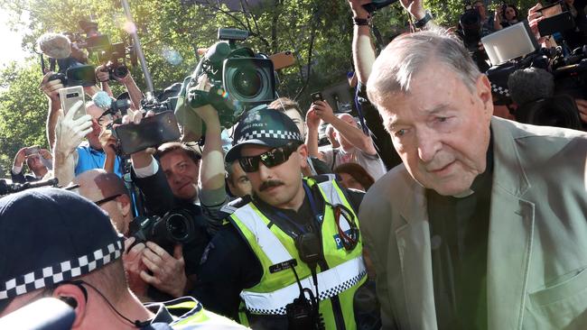 Cardinal George Pell has been found guilty of child sexual abuse after a trial in Melbourne. Picture: AAP/David Crosling