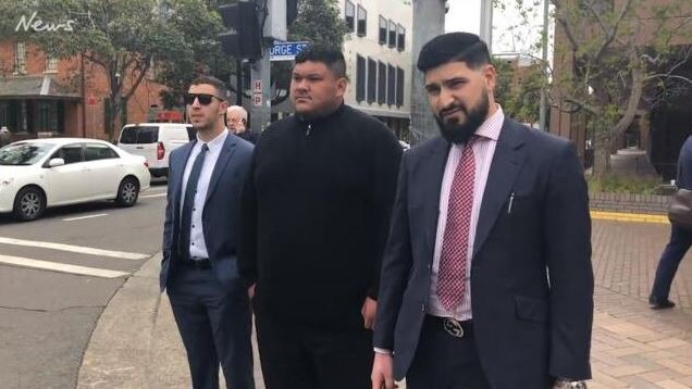 Shaquillie Sione Vaisiqine Laf Moubayed (middle) fronted court on Wednesday.