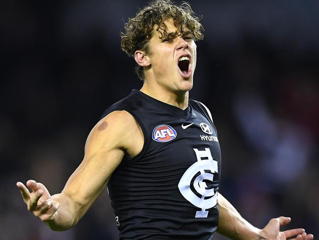 Charlie Curnow and the financial situation at Carlton are both heading in the right direction.