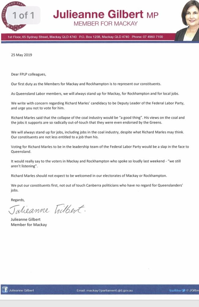 Julienne Gilbert’s letter.