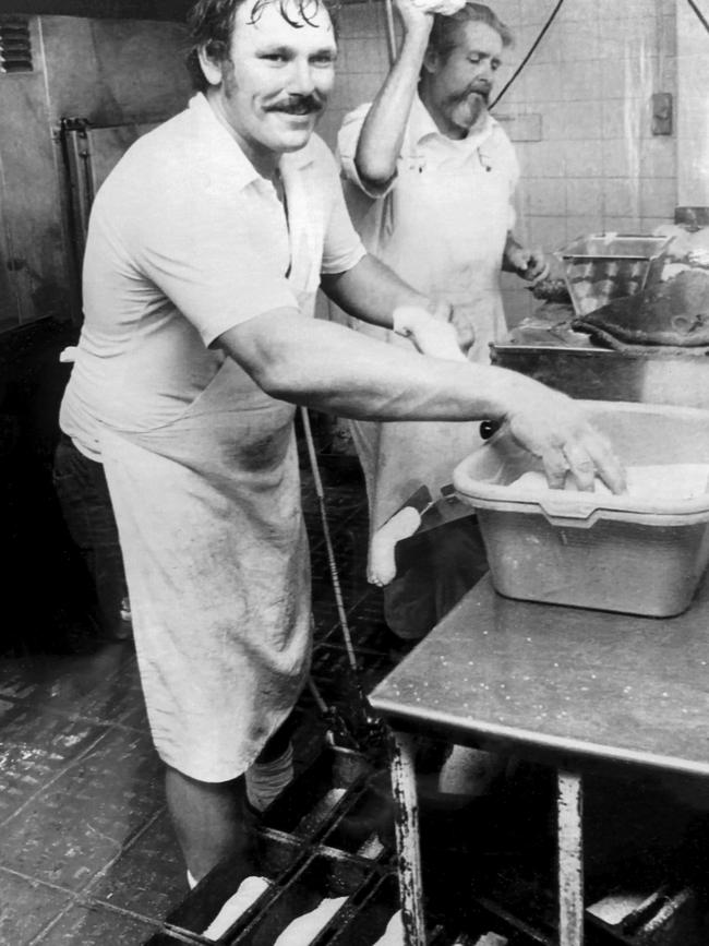 Peter Hanson at the original Ben’s Bakery in 1977. Picture: Supplied